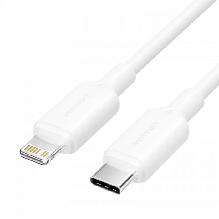 Кабель Vention LAKWF USB 2.0 CM/Lightning 8M для iPad/iPhone 3A - 1м. Белый