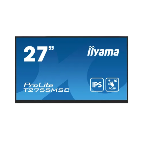  Монитор 27 Iiyama ProLite T2755MSC-B1 1920x1080, 16:9, LED, IPS, 400cd, 1000:1, 5ms(GTG), 178/178, HDMI, DP, 2хUSB 3.2, аудио, tilt, VESA 100х100 мм,