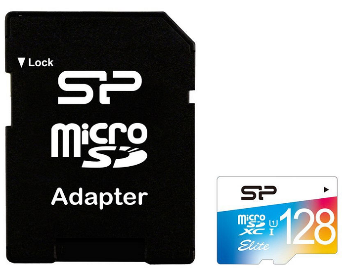 Карта памяти MicroSDXC 128GB Silicon Power Elite Class 10 UHS-I (SD адаптер)