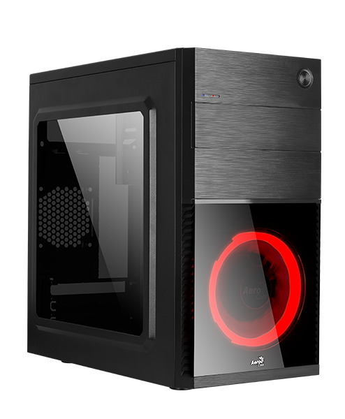 Корпуса AeroCool  Xcom-Shop Корпус mATX AeroCool Cs-105 Red черный, без БП, с окном, USB 3.0, USB 2.0, 120mm red LED front fan