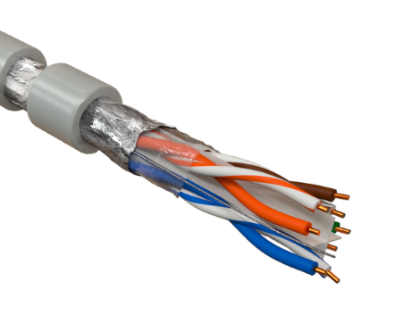 Кабель витая пара U/UTP 6 кат. 4 пары Hyperline UUTP4R-C6-S23-IN-LSLTX-GY-305 (305 м) (23 AWG), одножильный (solid), с разделителем, нг(А)-LSLTx, внут