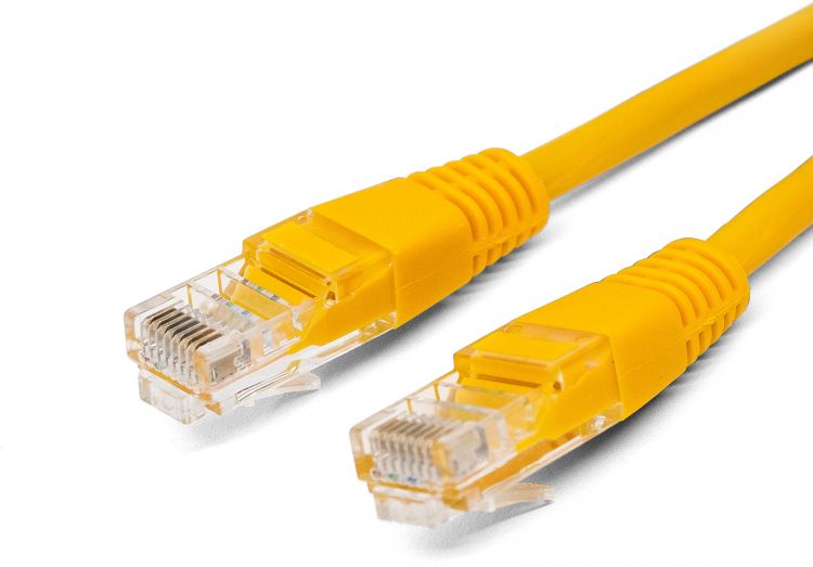 Кабель патч-корд U/UTP 5e кат. 2м Filum FL-U5-2M-Y 26AWG(7x0.16 мм), омедненный алюминий (CCA), PVC, жёлтый