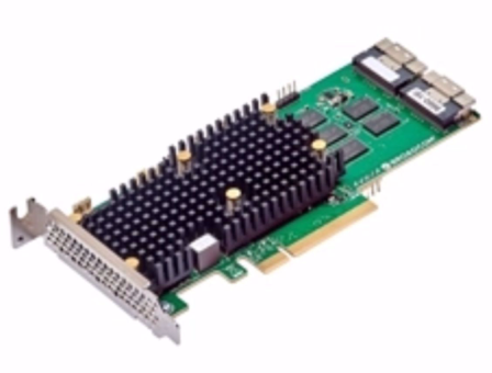 Контроллер SAS Broadcom/LSI 05-50107-00 9660-16i SGL, PCIe 4.0 x8, LP, 24G SAS/SATA/NVMe, RAID 0,1,5,6,10,50,60, 16port(2x8 SFF-8654), 4GB Cache, SAS4