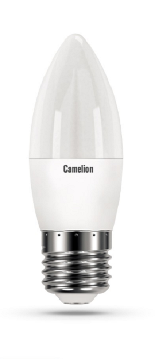 Лампа светодиодная Camelion LED7-C35/845/E27 7Вт/60Вт, E27, 170-265В, 4500К, 590лм, свеча (12078)