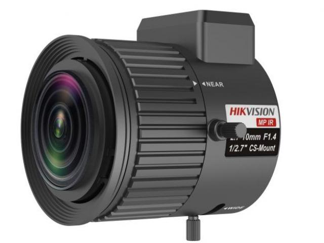 Объектив HIKVISION TV2710D-MPIR вариофокальный 3Мп, 1/2.7; 2.7-10мм F1.4-С; крепление CS; мин.рабочее расстояние 0.1м; АРД DC; ИК-коррекция