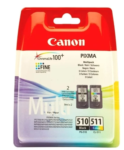  Набор картриджей Canon PG-510/CL-511 2970B010 для PIXMA MP260, чёрный/цветной