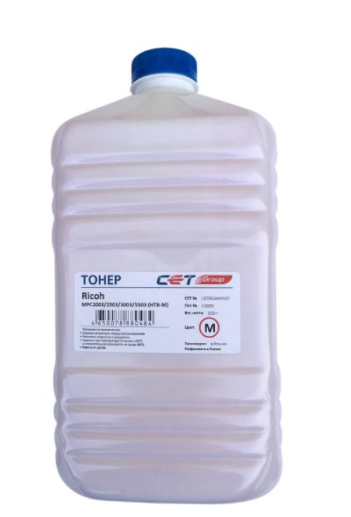 Тонер CET CET8524M500 HT8-M пурпурный бутылка 500гр. для принтера RICOH MPC2011/C2004/C2504/C3003/C307, IMC3000