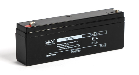 Аккумулятор Бастион SKAT SB 12022 свинцово-кислотный тип AGM 12V 2,2Ач Iзар.0,66 А, ножевые клеммы