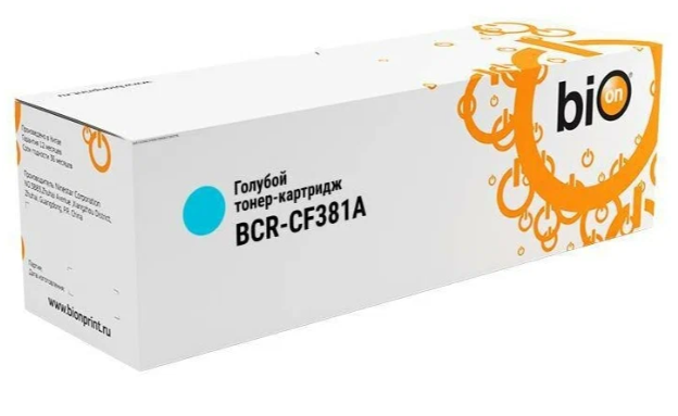 Картридж BION BCR-CF381A CF381A для HP CLJ Pro MFP M476DW/476DN/476NW (2700 стр.), Голубой