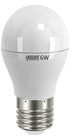 Лампа светодиодная Gauss 53216T LED Elementary Globe 6W E27 2700K 1/40 (3 лампы в упаковке)