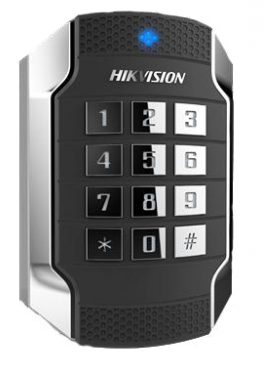 Считыватель HIKVISION DS-K1104MK Частота считывания 13.56МГц; дальность считывания: 30-50 мм; поддержка протоколов RS485 и Wiegand (W26/W34); DC12В; 6