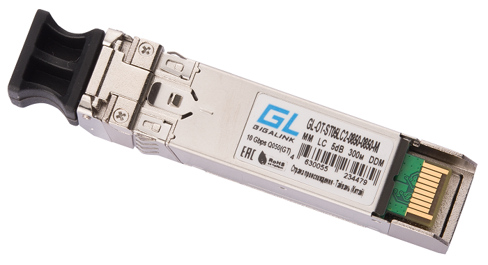 Модуль SFP+ GIGALINK GL-OT-ST05LC2-0850-0850-M 10Гбит/с, два волокна, ММ, 2хLC, 850 нм, 5 дБ (до 300 м) SR