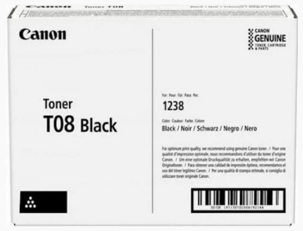 Тонер Canon Toner 08 (black) 3010C006 черный, для Canon i-SENSYS X 1238i/1238iF/1238P/1238Pr, 11000 стр.