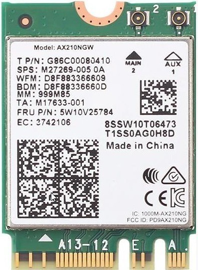 Сетевая карта Intel AX210.NGWG 999LWX Wi-Fi 6E AX210 (Gig+), 2230, 2x2 AX R2 (6GHz)+BT, vPro