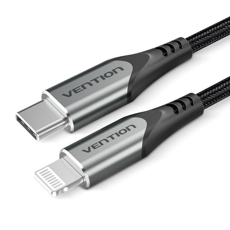 Кабель интерфейсный Vention TACHF USB 2.0 CM/Lightning 8M для iPad/iPhone - 1м. серебристый