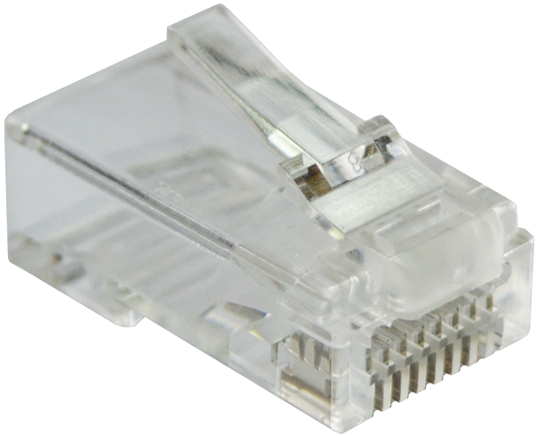 Коннектор Lanmaster LAN-EZ45-8P8C/U6-100 RJ45 тип EZ, 8P8C, UTP, Cat.6, универсальный, покрытие 50 микрон,100 шт.