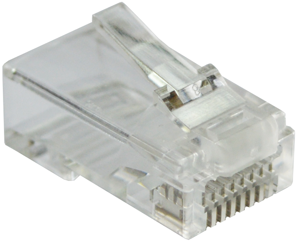 Коннектор Lanmaster LAN-EZ45-8P8C/U5E-100 RJ45 тип EZ, 8P8C, UTP, Cat.5e, универсальный, покрытие 50 микрон,100 шт.