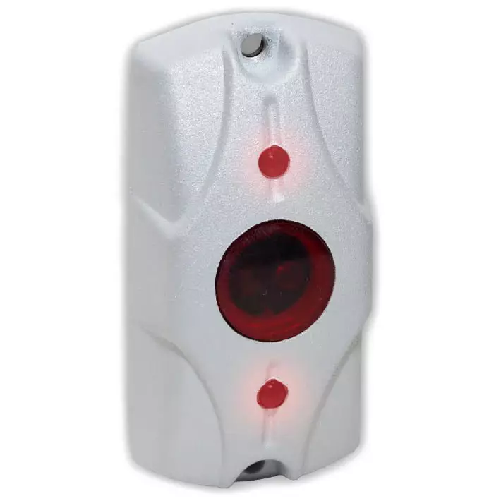 Кнопка выхода Олевс Циклоп ИК (серебристый металлик) бесконтактная/сенсорная с 2-цветной подсветкой в антивандальном корпусе, 12В, 0,3мА