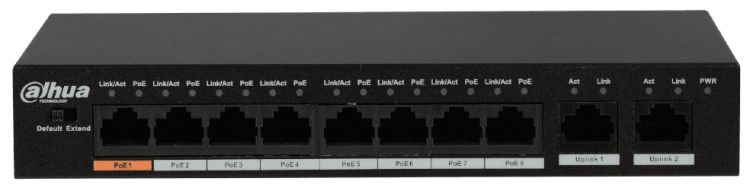 Коммутатор PoE Dahua DH-PFS3010-8ET-96 8x100Mb 8PoE неуправляемый