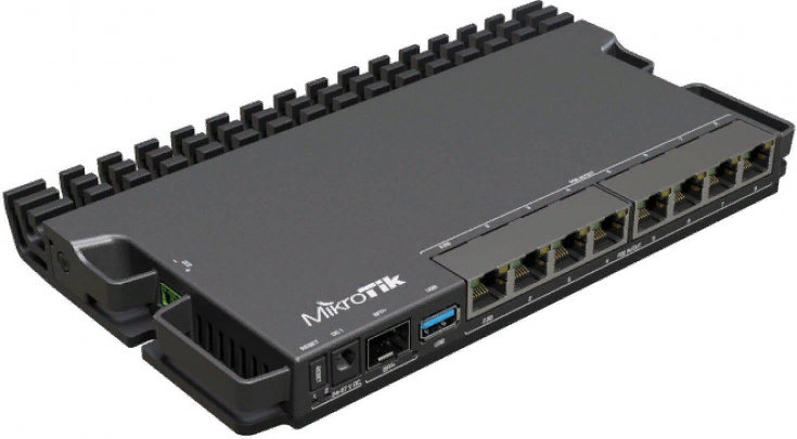 Маршрутизатор Mikrotik RB5009UPr+S+IN CPU ARM64, 4 ядра 350-1400MHZ, 1GB RAM, 7*1Gbit RJ45, 1*2.5gbit RJ45, PoE out 1-7port