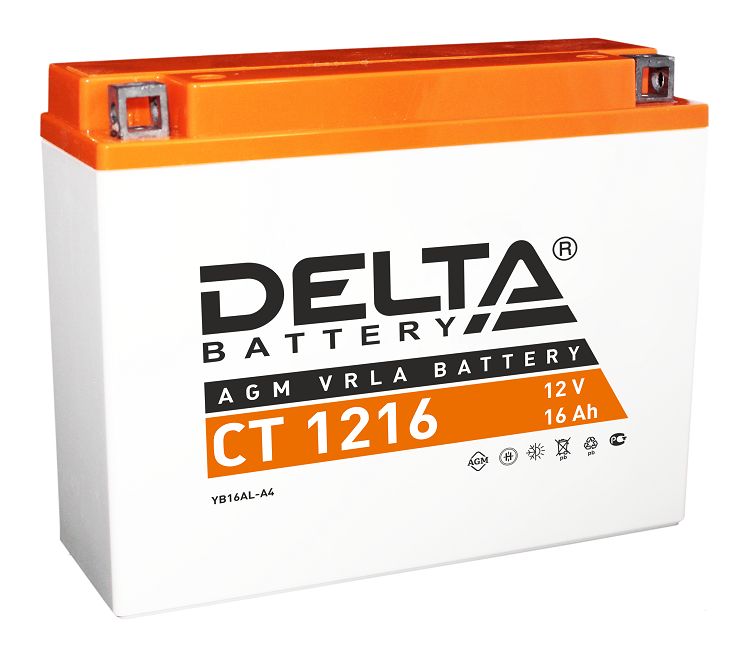 Аккумулятор Delta CT 1216 12В, 16Ач, battery replacement YB16AL-A2