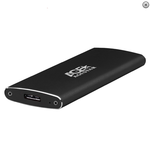  Внешний корпус AgeStar 3UBMS2 (BLACK) USB 3.0, mSATA, алюминий, черный