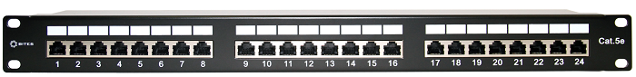 Патч-панель 5bites PPF55-05 19, 1U, Cat 5e, 24 порта RJ45 (8p8c), экранированная, Dual IDC (110/KRONE)