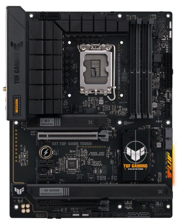 LGA1700 ASUS  Xcom-Shop Материнская плата ATX ASUS TUF GAMING B760-PLUS WIFI D4 (LGA1700, B760, 4*DDR4 (5333), 4*SATA 6G RAID, 3*M.2, 4*PCIE, 2.5Glan, WiFi, BT, HDMI, DP, USB