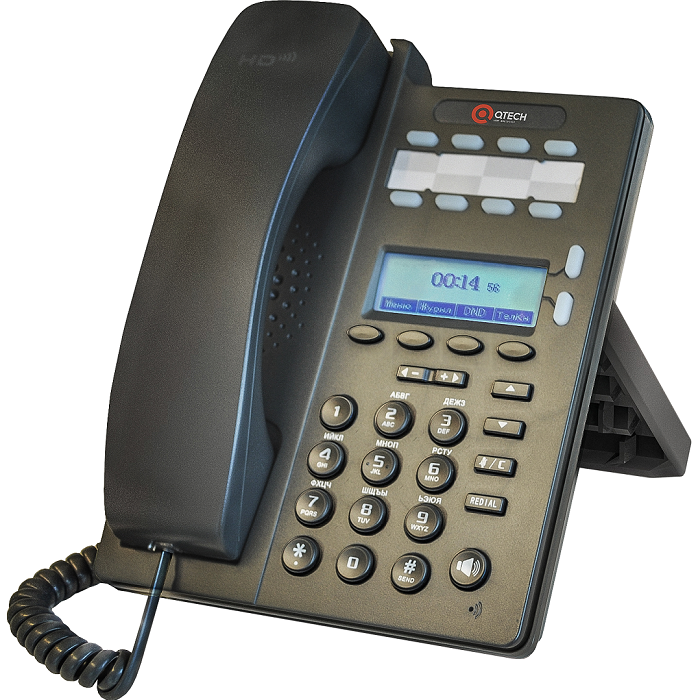 VoIP-телефон QTECH QVP-100P 2 линии SIP, 33 кл, включая 13 программируемых,LCD экран 128*64 с подсветкой, 2*Ethernet RJ-45 LAN/PC, PoE,, без БП в комп