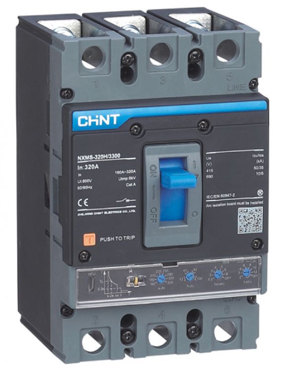 Автоматический выключатель в литом корпусе CHINT 264754 3P, 200А, 36кА, NXMS-250SF с электрон. расцеп.