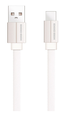 Кабель интерфейсный More Choice K20a USB 2.1A для Type-C плоский нейлон 1м White