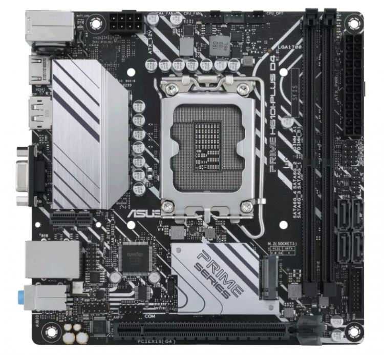 LGA1700 ASUS  Xcom-Shop Материнская плата mini-ITX ASUS PRIME H610I-PLUS D4-CSM (LGA1700, H610, 2*DDR4 (3200), 4*SATA 6G, M.2, PCIE, Glan, HDMI, DP, D-Sub, 2*USB 3.2, 2*USB 2