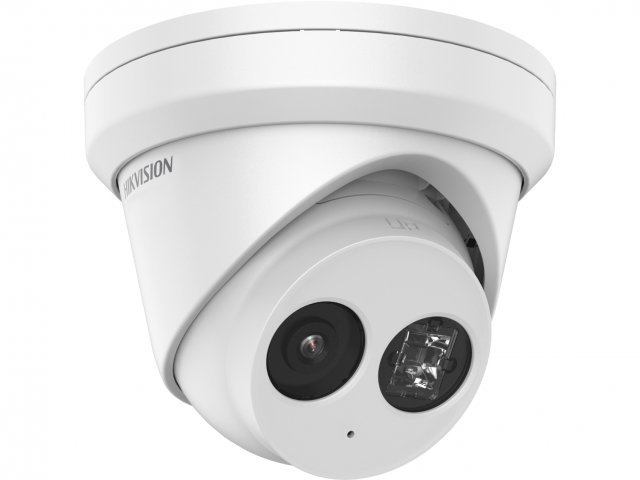 Купольные  Xcom-Shop Видеокамера IP HIKVISION DS-2CD2383G2-IU(2.8mm) 8Мп уличная купольная с EXIR-подсветкой до 30м и технологией AcuSense; объектив 2.8мм