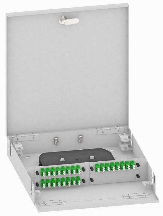 Кросс оптический настенный TopLAN КРН-Top-48LC/A-OS2-GY 48 LC/APC адаптера, одномодовый, укомплектованный