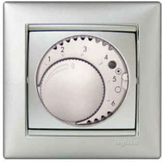 Термостат Legrand 770291 Valena CLASSIC - для систем тёплых полов, алюминий