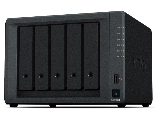 Сетевой накопитель Synology DiskStation DS1522+ 5x3.5”/2.5 SATA, 2xNVMe, 2xUSB3.2Gen1, 2xeSATA, 4xUTP Gigabit, без HDD