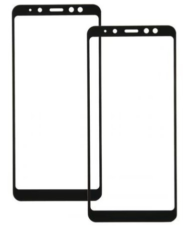 Защитное стекло Red Line УТ000028471 для Samsung Galaxy A8 2018 (А530), tempered glass FULL GLUE, чёрная рамка, 2 шт
