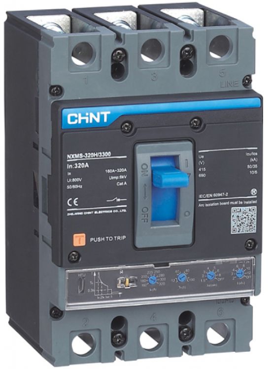 Автоматический выключатель в литом корпусе CHINT 264748 3P, 160А, 36кА, NXMS-160SF с электрон. расцеп.