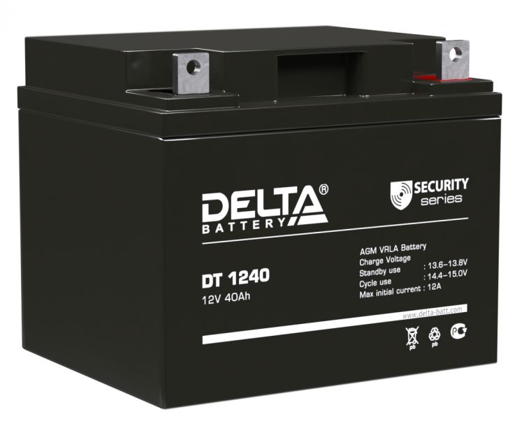 Батарея Delta DT 1240 12В, 40Ач, 170х166х198мм