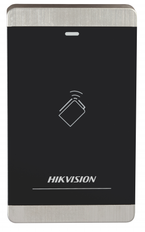 Считыватель HIKVISION DS-K1103M Частота считывания 13.56МГц; дальность считывания: 30-50 мм; поддержка протоколов RS485 и Wiegand (W26/W34); DC12В; 6В