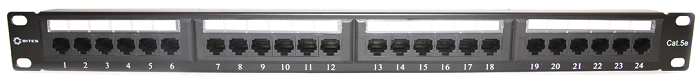 Патч-панель 5bites PPU55-07 19, 1U, Cat 5e, 24 порта RJ45 (8p8c), неэкранированная, Dual IDC (110/KRONE)