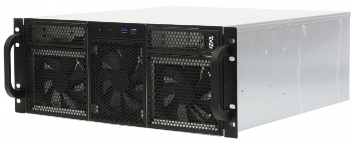 Корпус серверный 4U Procase RE411-D2H14-A-45-F 2x5.25+14HDD,черный,без блока питания,глубина 450мм,MB ATX 12x9,6 + 2*80x25 PWM