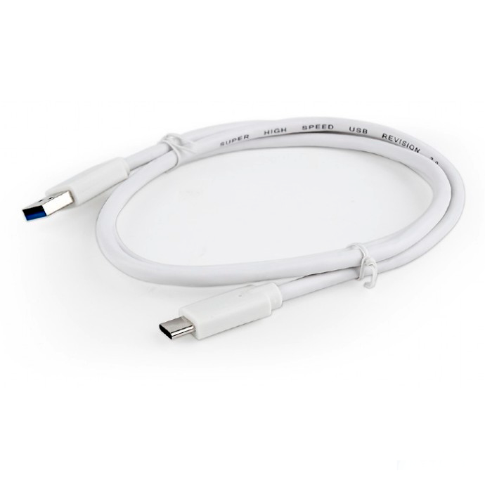 Кабель интерфейсный BION BXP-CCP-USB3-AMCM-1M-W USB 3.0 AM to Type-C cable (AM/CM), 1 m, white, 5 Гбит/с, 3A (36W)