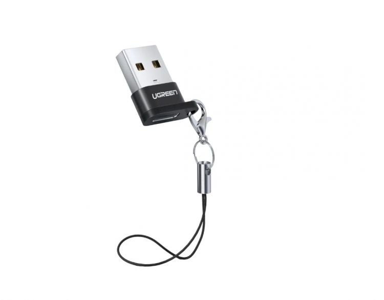 Адаптер UGREEN US280 50568_ USB A Male to USB-C Female, черный