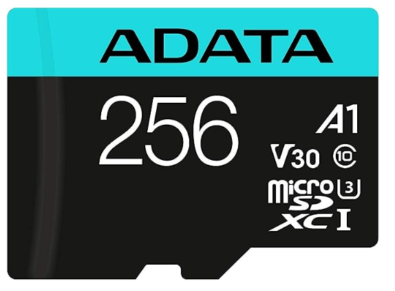 Карта памяти 256GB ADATA AUSDX256GUI3V30SA2-RA1 UHS-I U3 Class 10/V30S/A2, Adapter, 100/80 MB/s, RTL