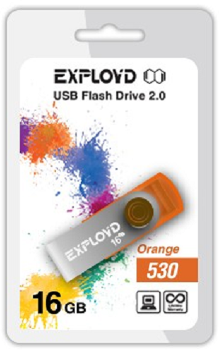 Накопитель USB 2.0 16GB Exployd 530 оранжевый