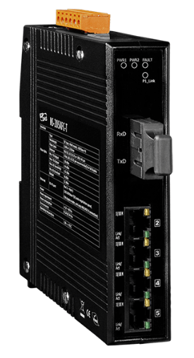 Коммутатор ICP DAS NS-205AFC-T CR Multi-mode, SC Connector, 4-port 10/100 Mbps with 1 Fiber port Switch (RoHS)