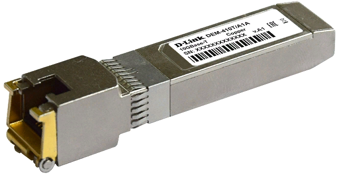 Трансивер D-link 410T/A2A SFP+ с 1 портом 10GBase-T (до 80 м)