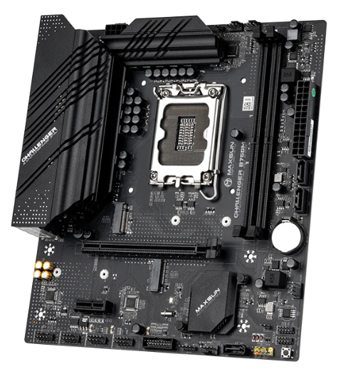 Материнская плата mATX MAXSUN Challenger B760M (LGA1700, B760, 2*DDR4 (4266), 3*SATA 6G RAID, 2*M.2, 2*PCIE, Glan, VGA, HDMI, 4*USB 3.2, 2*USB 2.0) RT