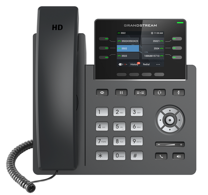 IP Телефоны Телефон VoiceIP Grandstream GRP-2613 3 SIP аккаунта, 6хEthernet, 10/100/1000, дисплей 2,4 цветной, книга на 1000 контактов,POE